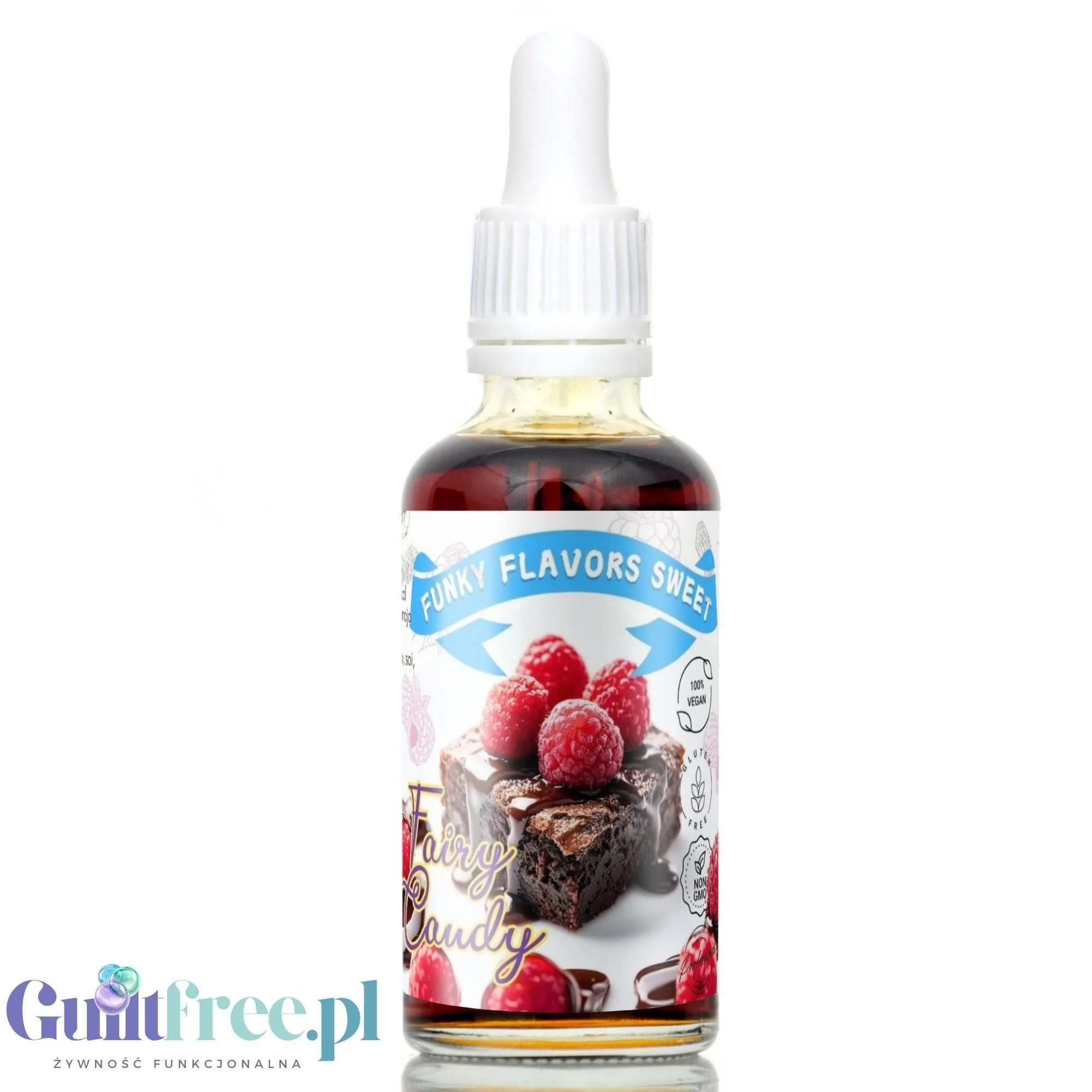 Funky Flavors Sweet Raspberry Brownie - aromat słodzący bez cukru i kalorii, Czekoladowe Brownie z Malinami
