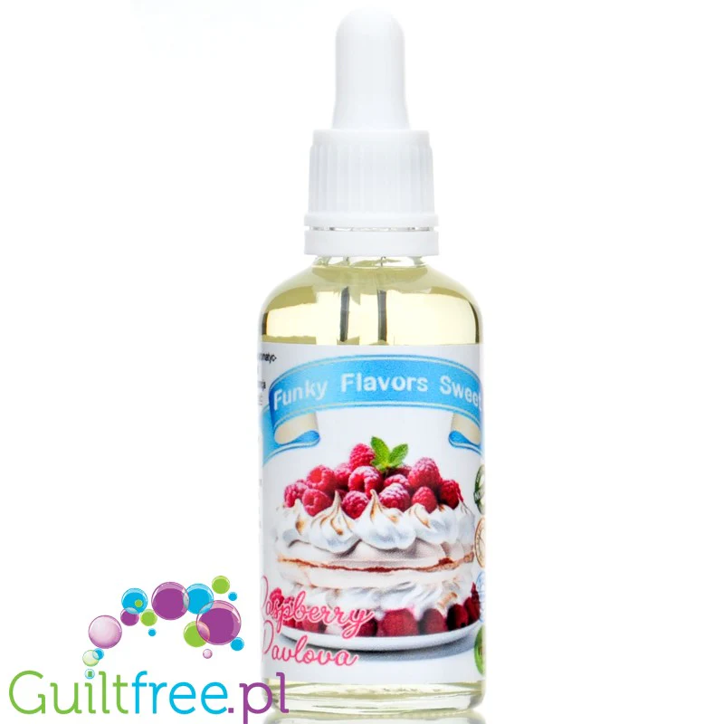 Funky Flavors Sweet Raspberry Pavlova - słodzony aromat bez kcal Beza, Bita Śmietana & Maliny - Image 2