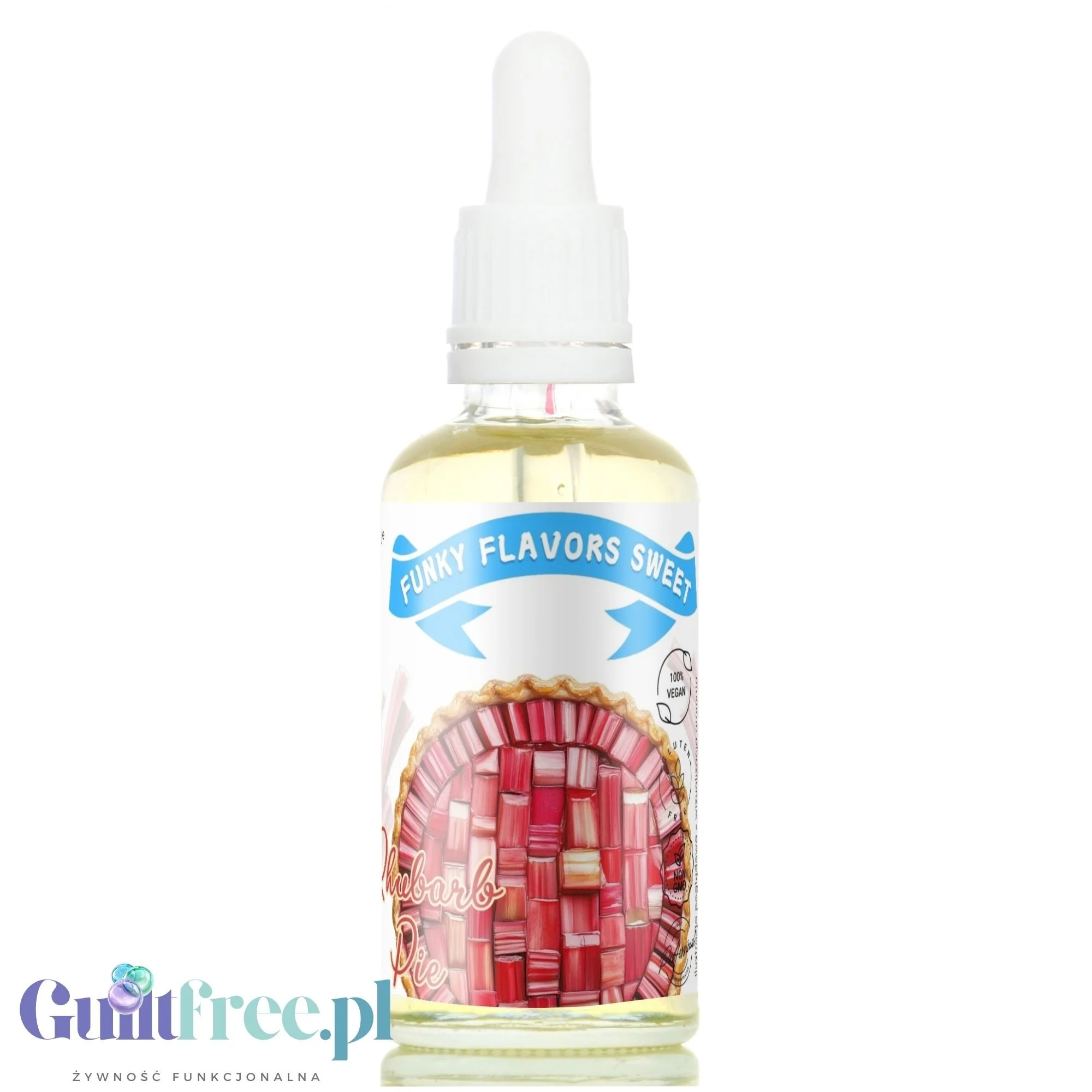 Funky Flavors Sweet Rhubarb Pie - słodzące kropelki bez cukru i kalorii o smaku Placek z Rabarbarem