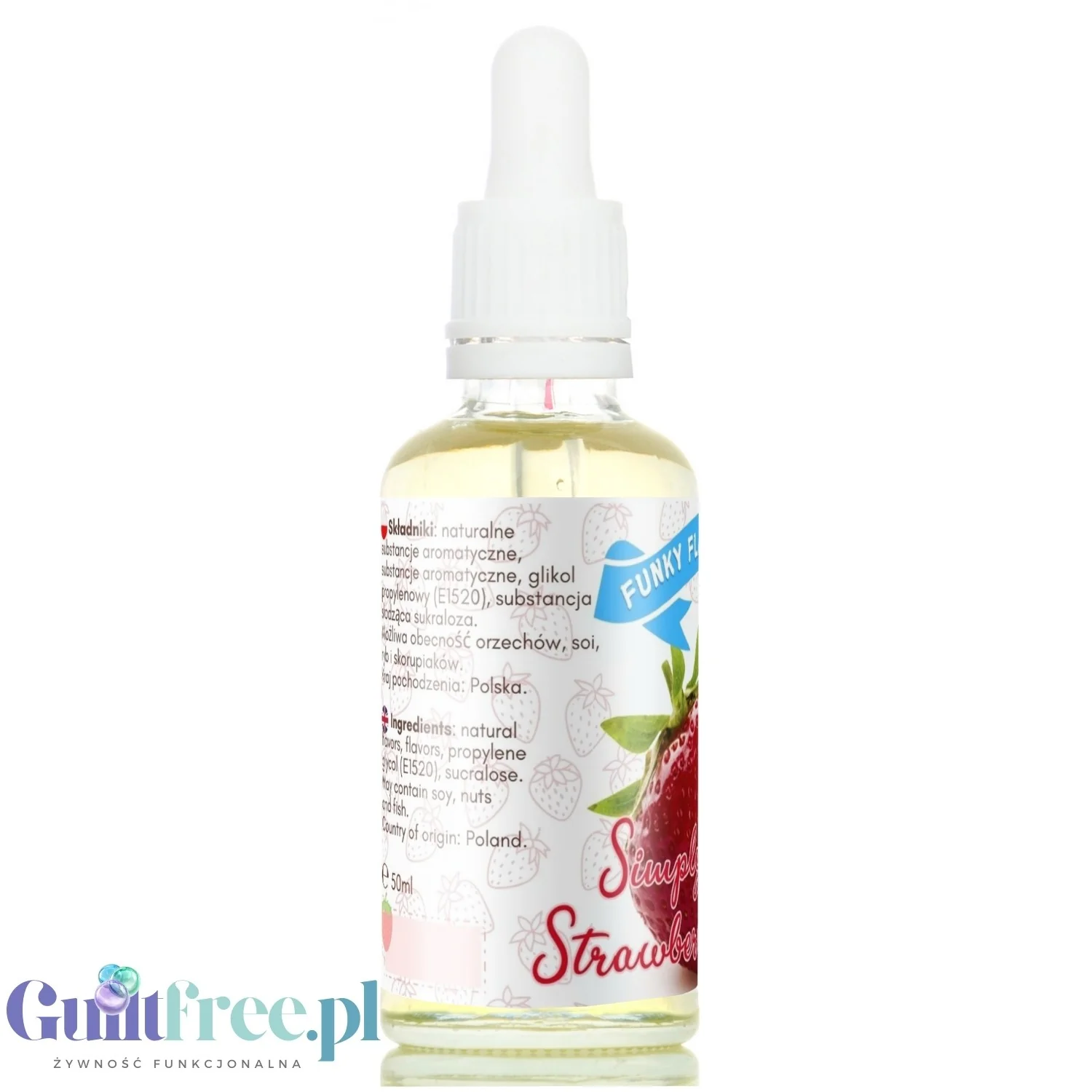 Funky Flavors Sweet Simply Strawberry - słodkie truskawkowe kropelki aromatyzujące bez cukru, tłuszczu i kalorii - Image 3