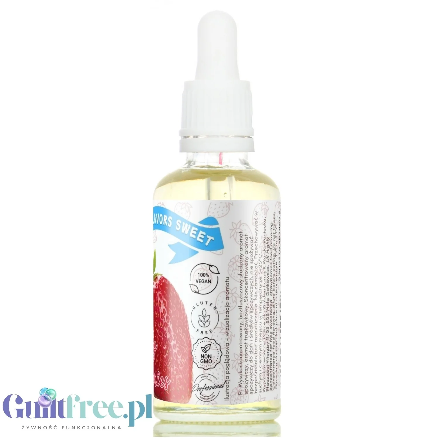 Funky Flavors Sweet Simply Strawberry - słodkie truskawkowe kropelki aromatyzujące bez cukru, tłuszczu i kalorii - Image 4