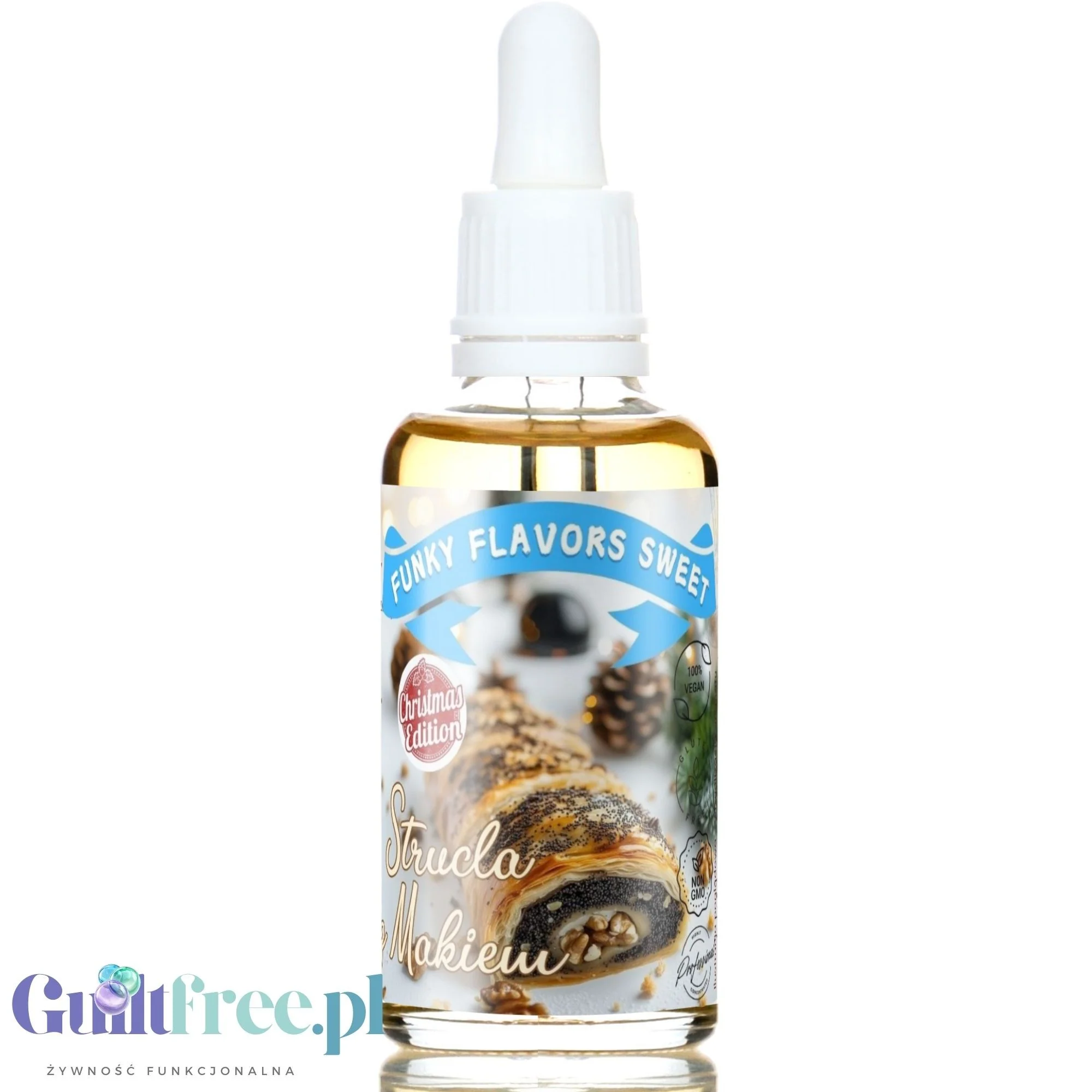 Funky Flavors Sweet Strucla z Makiem - kropelki o smaku ciasta drożdżowego z makiem i bakaliami bez cukru i tłuszczu