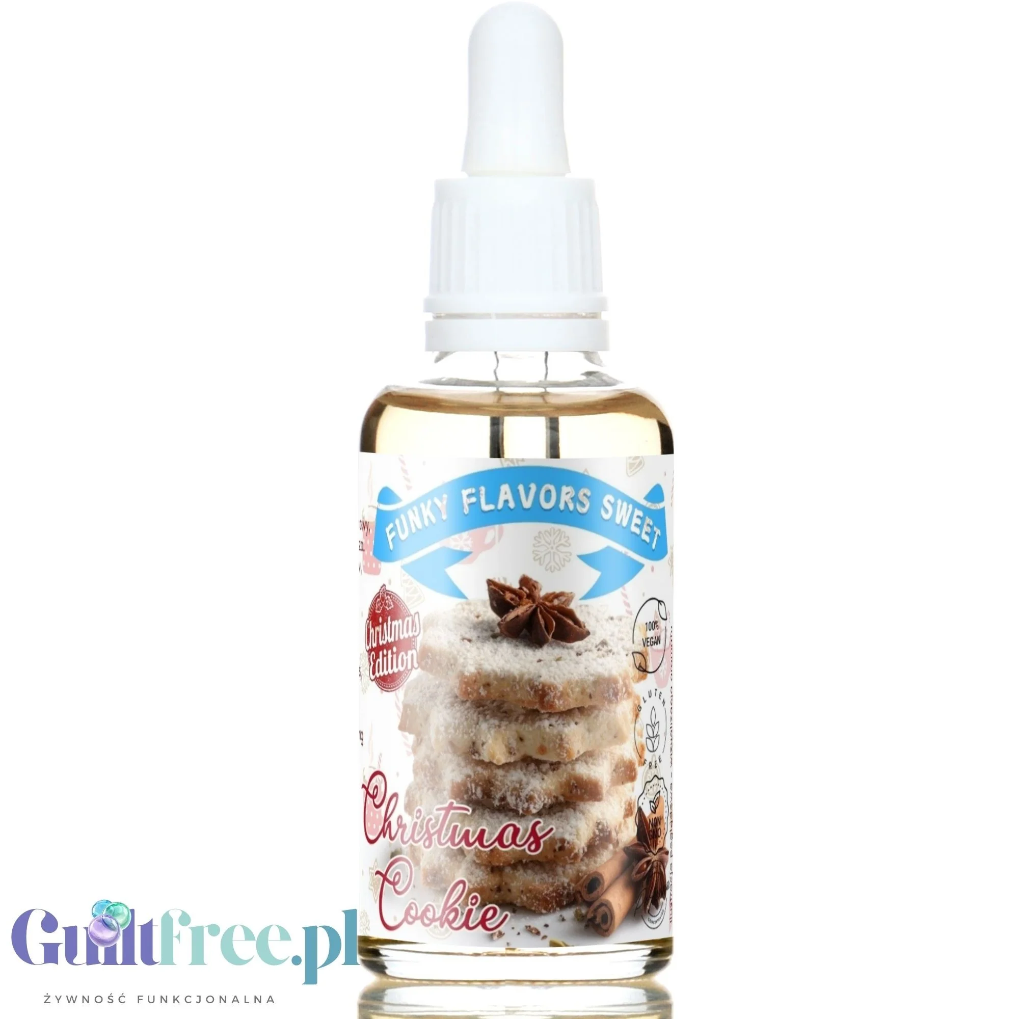 Funky Flavors Sweet xMas Cookie - słodkie kropelki smakowe bez cukru, smak ciasteczek świątecznych