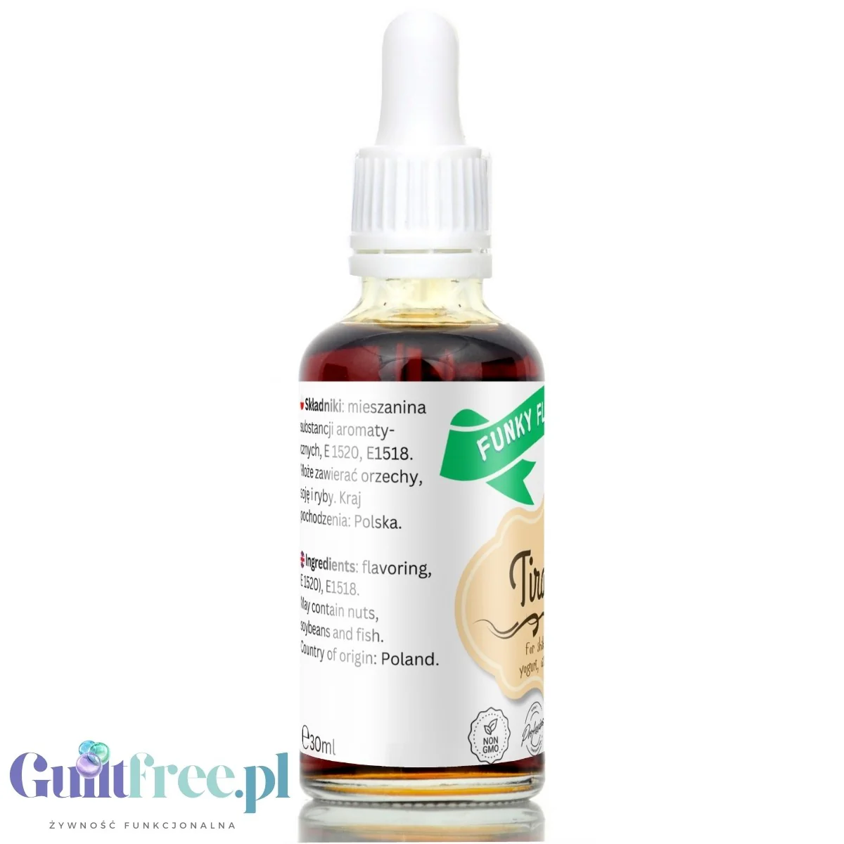 Funky Flavors Basic Tiramisu 30ml - kropelki aromatyzujące bez cukru, słodzików i kalorii - Image 4