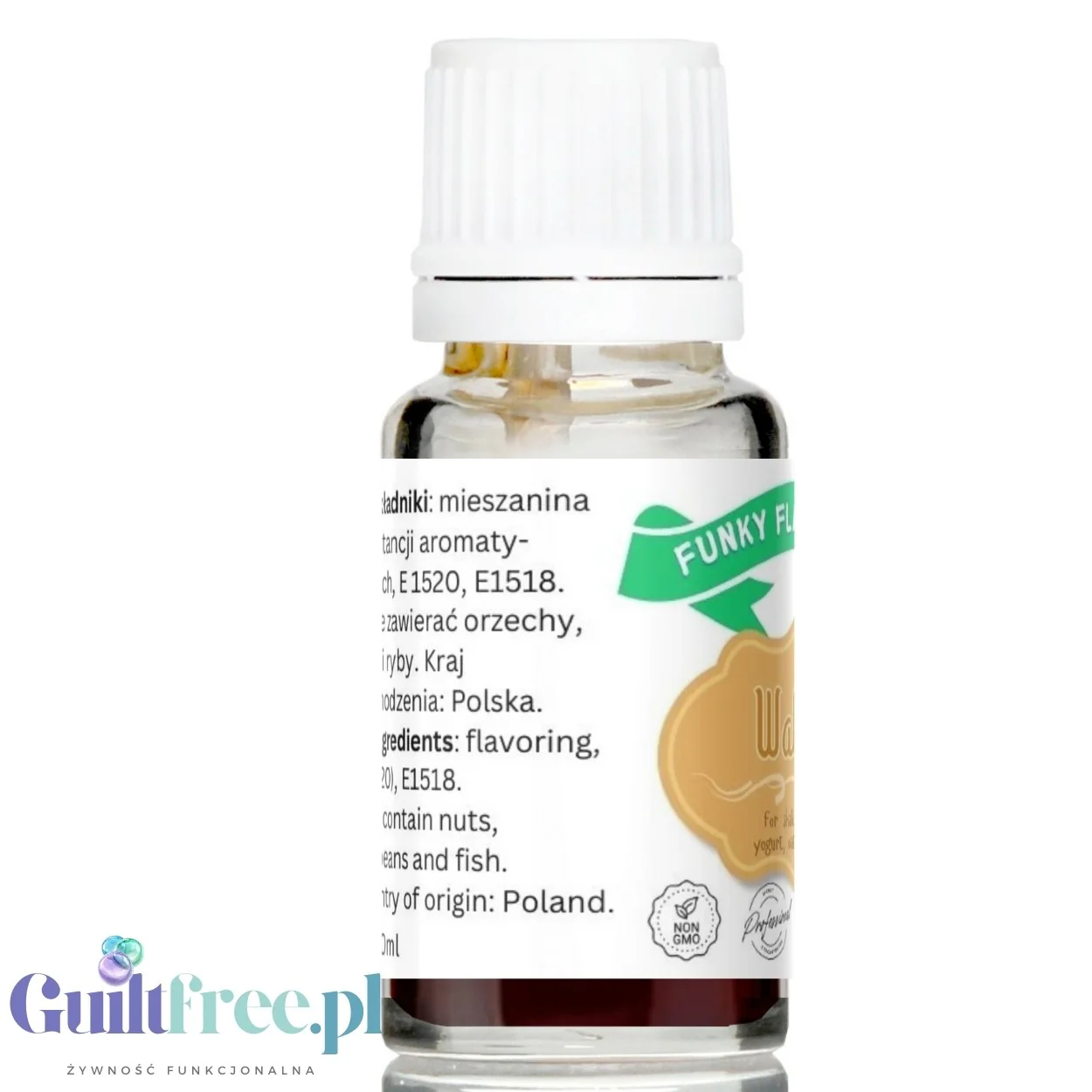 Funky Flavors Basic Walnut 10ml - Orzech Włoski - kropelki aromatyczne bez cukru, tłuszczu i słodzików - Image 3