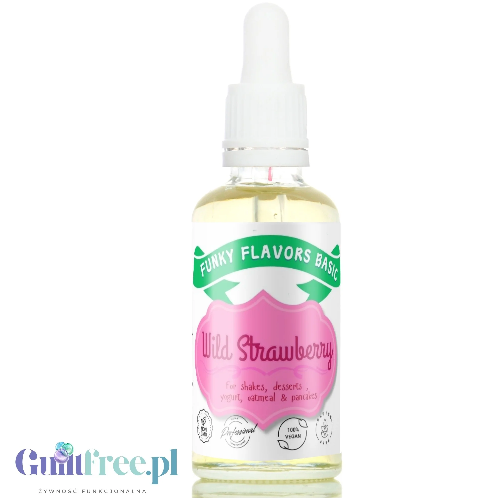 Funky Flavors Basic Wild Strawberry 30ml - kropelki poziomkowe bez cukru, tłuszczu i bez kalorii