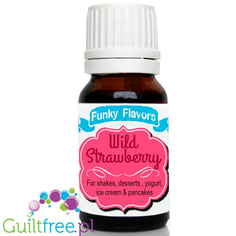 Funky Flavors Basic Wild Strawberry 10ml - poziomkowe kropelki aromatyzujące bez cukru, słodzików i kalorii - Image 2