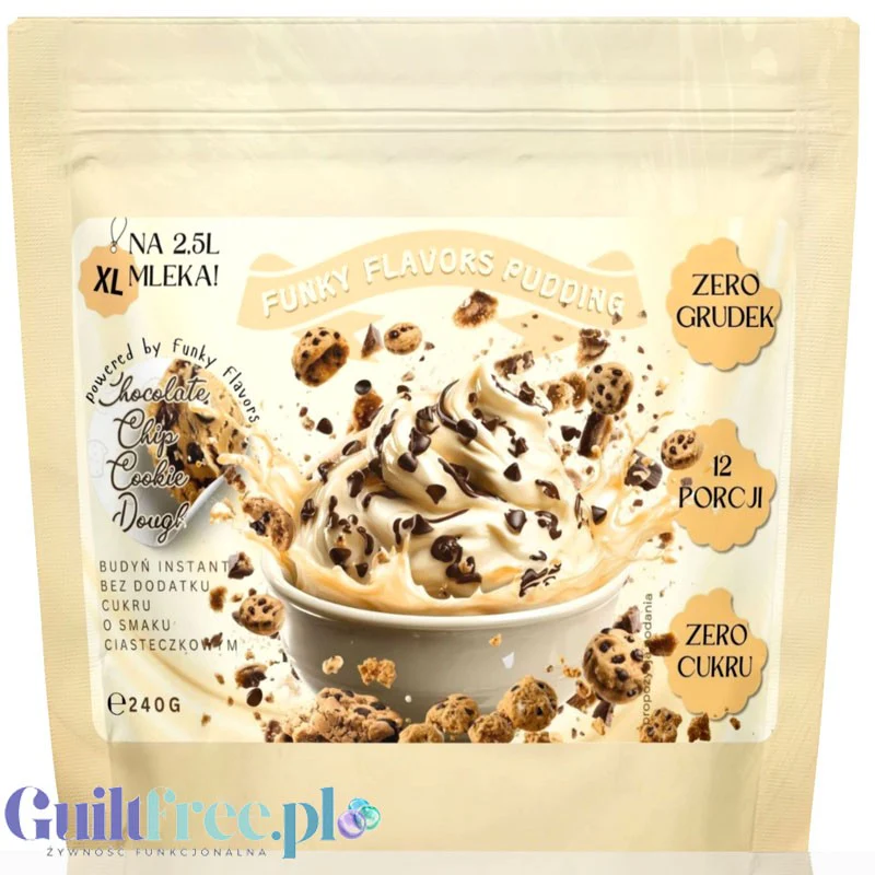 Funky Pudding Cookie Dough - budyń bez cukru o smaku ciasteczkowym, 12 porcji