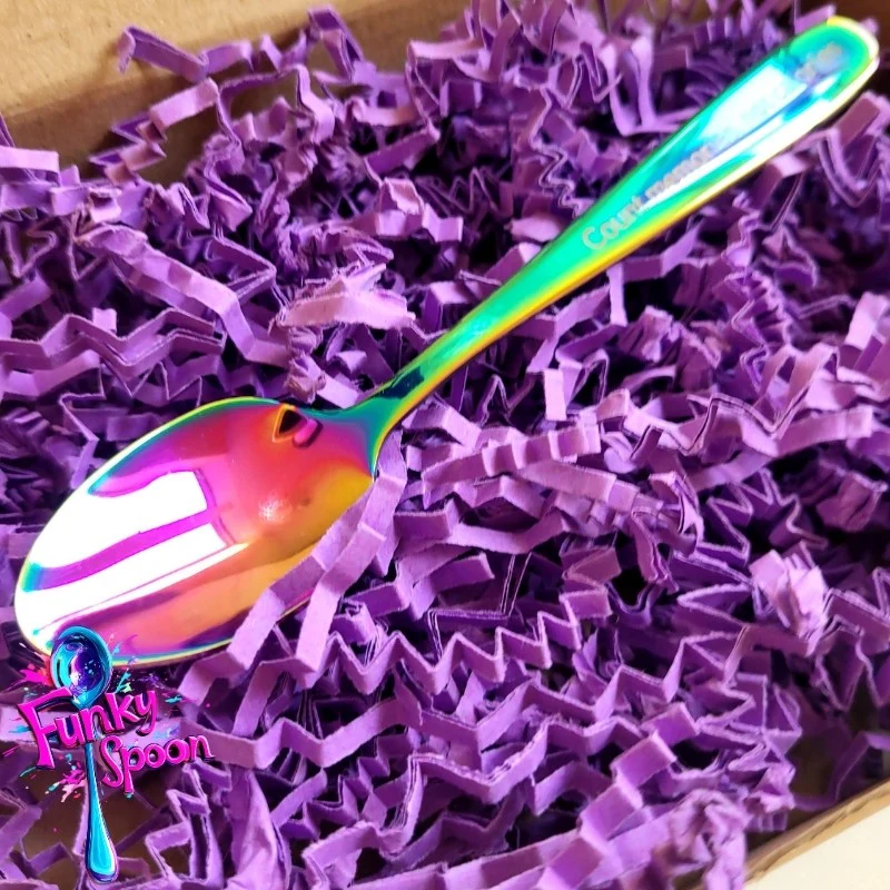 Funky Spoon grawerowana łyżka z afirmacją, Tęcza 14cm, Count Memories, not Calories - Image 5