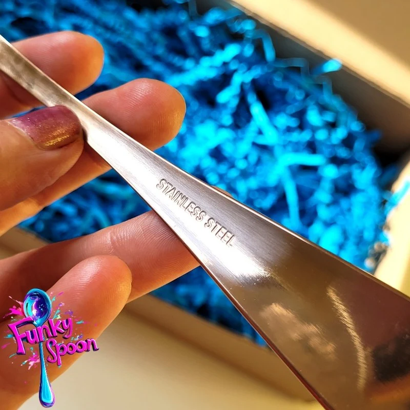 Funky Spoon grawerowana łyżka z afirmacją, Rose Gold 19cm, Eat, Love, Laugh, Repeat - Image 4