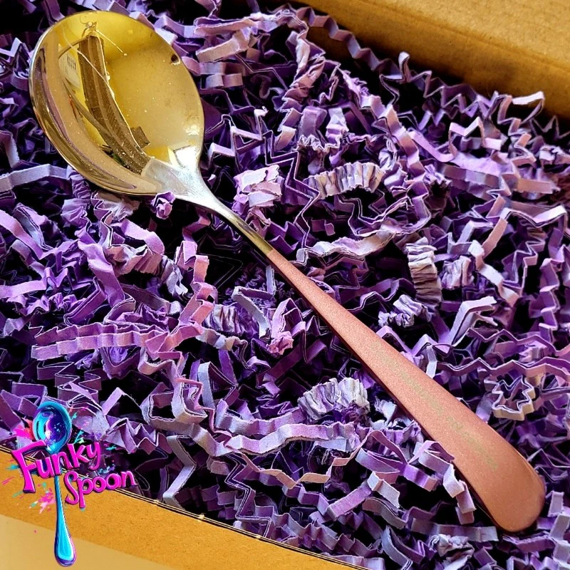 Funky Spoon grawerowana łyżka z afirmacją, Srebro & Róż, 17cm, Count memories, not calories - Image 3
