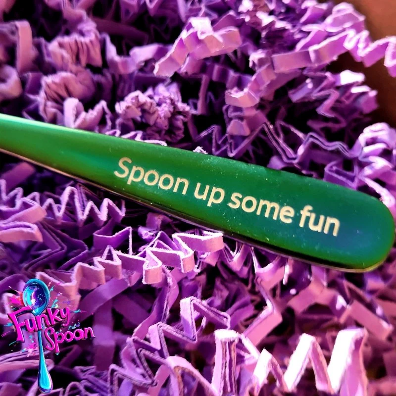 Funky Spoon grawerowana łyżka z afirmacją, Tęcza 17cm, Spoon up Some Fun - Image 3