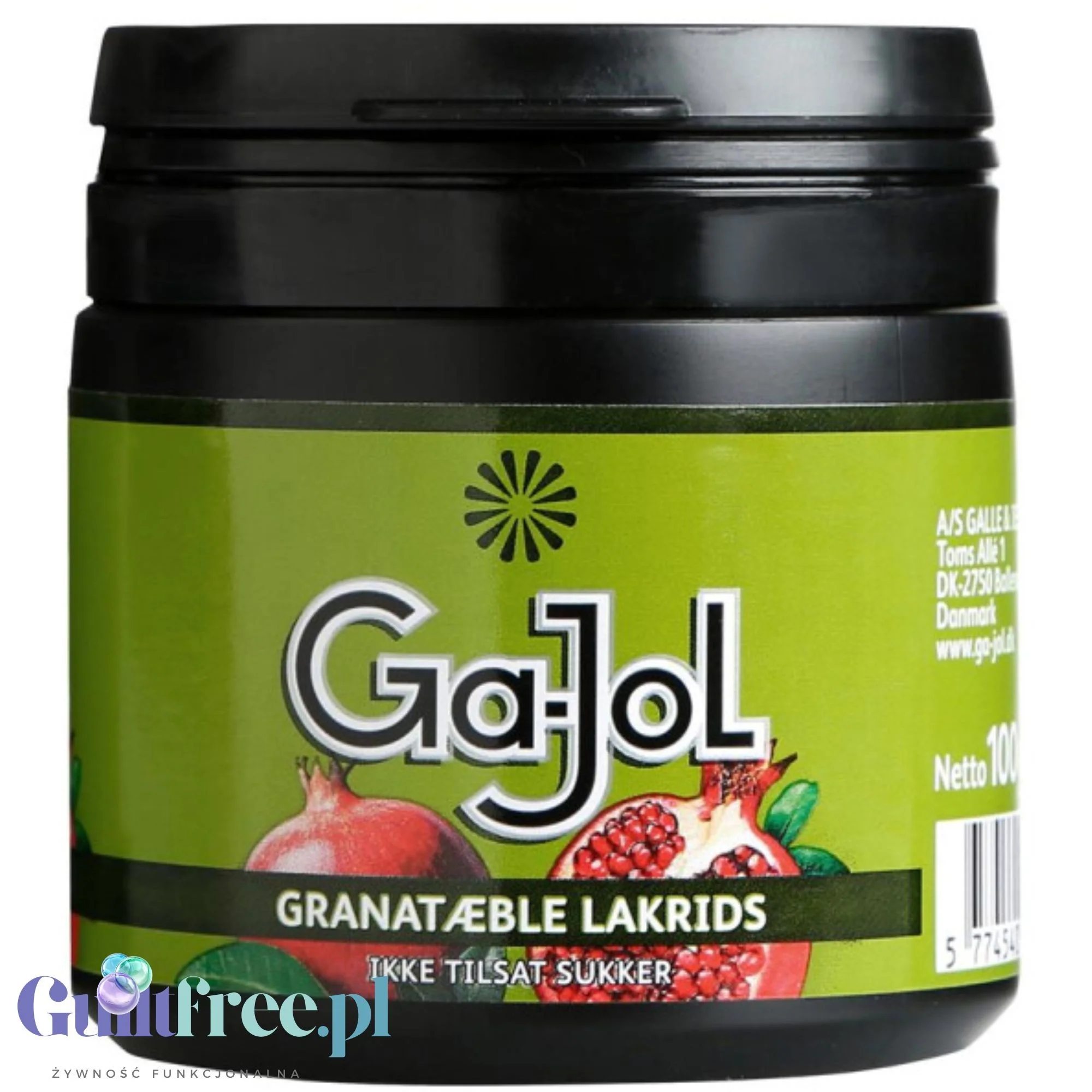 Ga-Jol Granataeble Lakrids 100g - bardzo mocna lukrecja bez cukru o smaku granatu