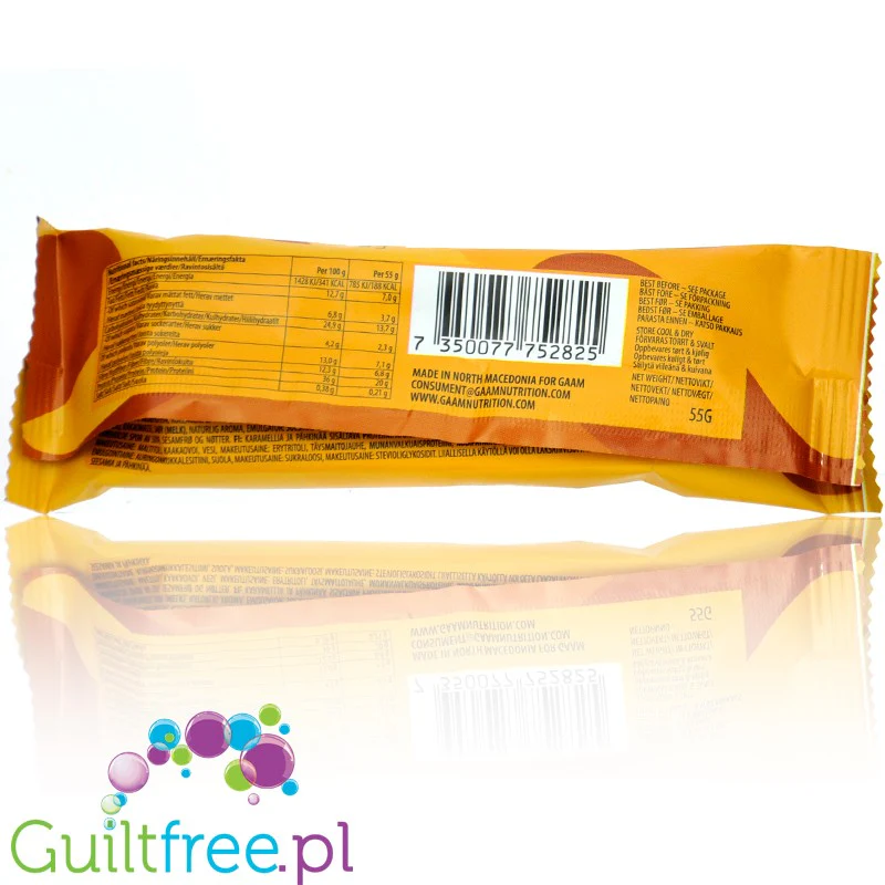 GAAM Soft Protein Bar Caramel & Peanut - mięciutki baton proteinowy bez dodatku cukru 20g białka & 188kcal - Image 2