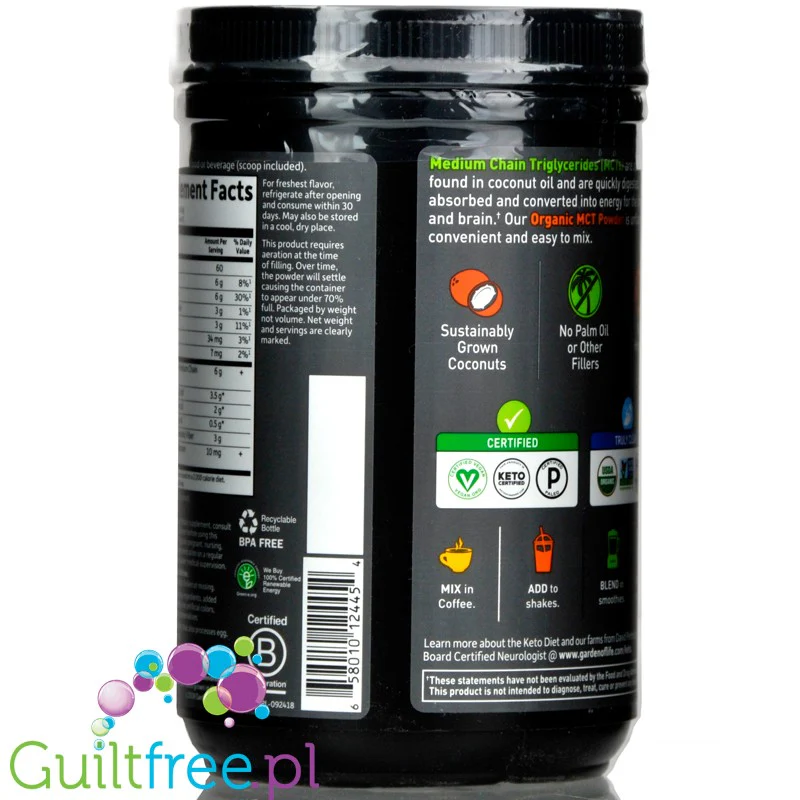 Garden of Life Dr. Formulated Keto MCT - organiczne MCT w proszku - Image 3