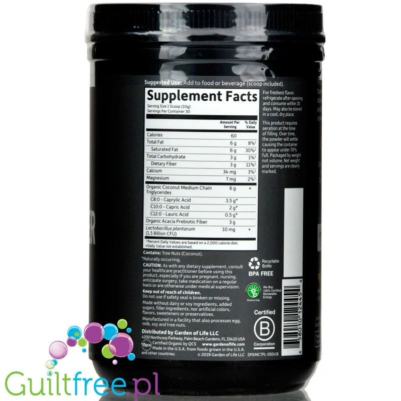 Garden of Life Dr. Formulated Keto MCT - organiczne MCT w proszku - Image 4