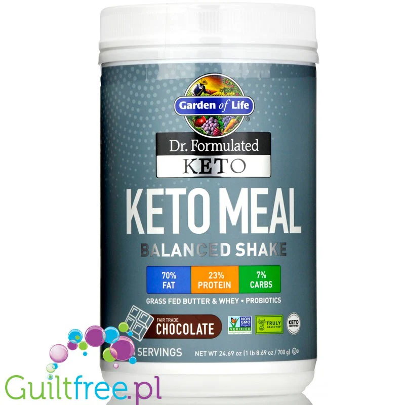 Garden of Life Keto Meal Balanced Shake, Chocolate - ketogeniczny koktajl z Lactobacillus plantarum