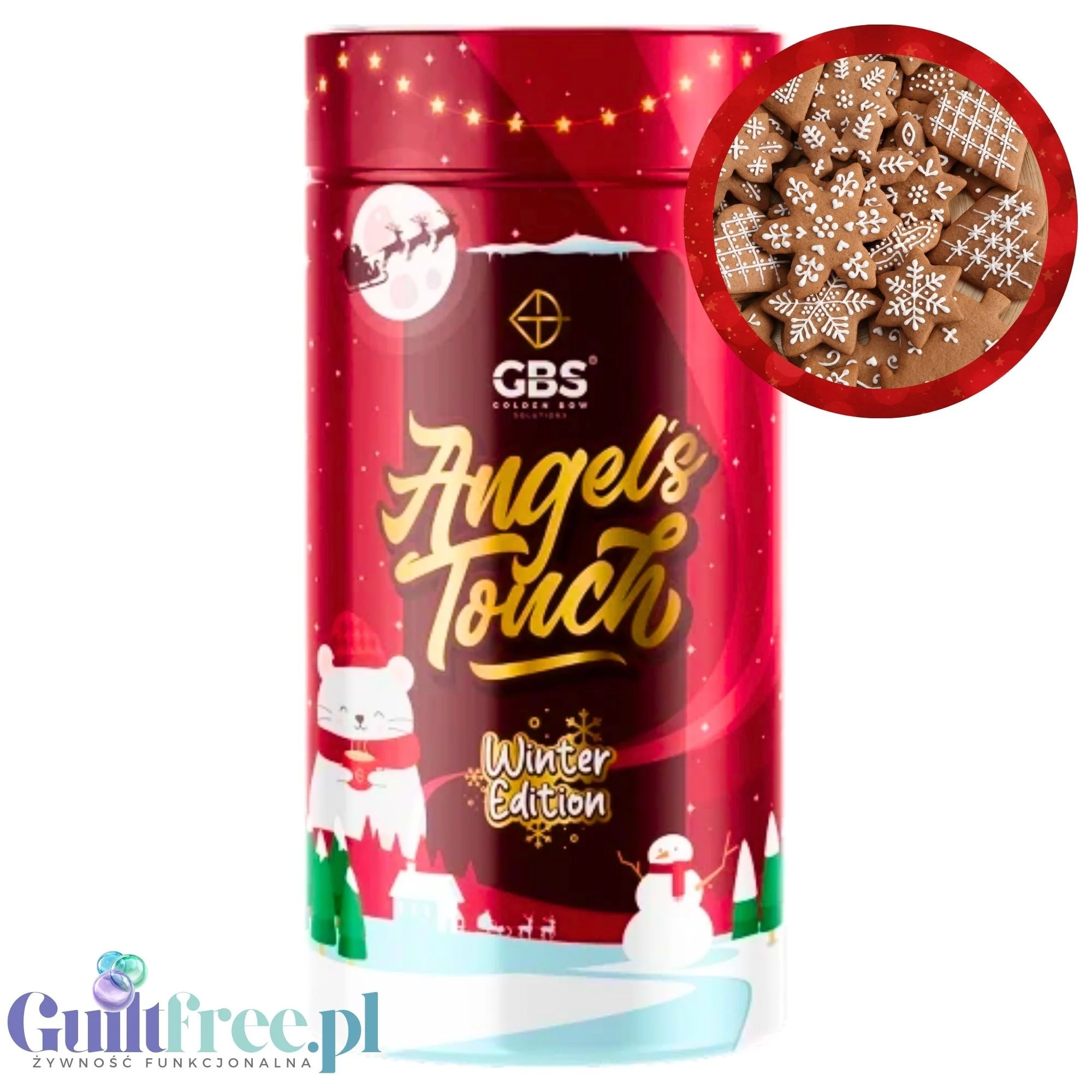 GBS Angel's Touch, Ciasteczka Św. Mikołaja 100g - smakowa kawa rozpuszczalna o podwyższonej zawartości kofeiny bez cukru