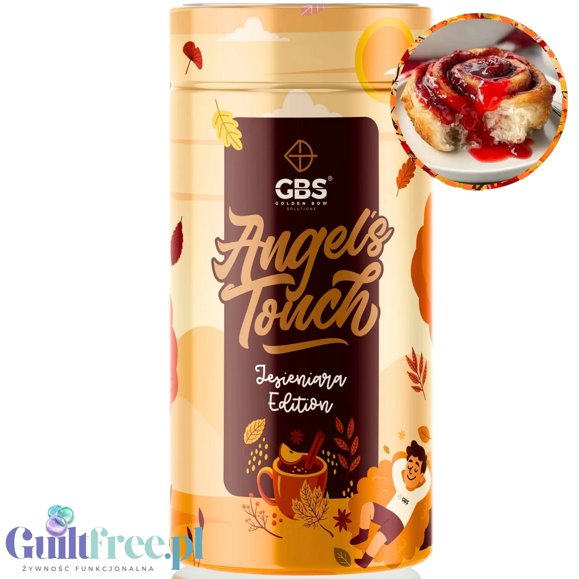GBS Angel's Touch, Cynamonka z Kremem Wiśniowym 100g - smakowa kawa rozpuszczalna o podwyższonej zawartości kofeiny bez cukru