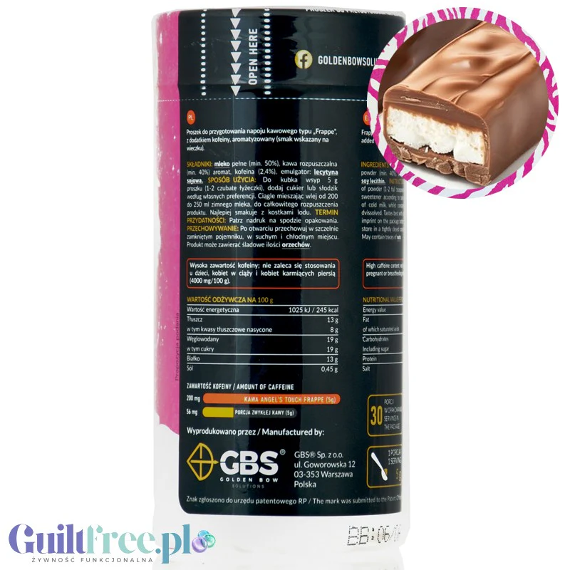 GBS Angel's Touch Frappe Mortal - Smak Batonika Mlecznego - kawa rozpuszczalna o podwyższonej zawartości kofeiny - Image 2