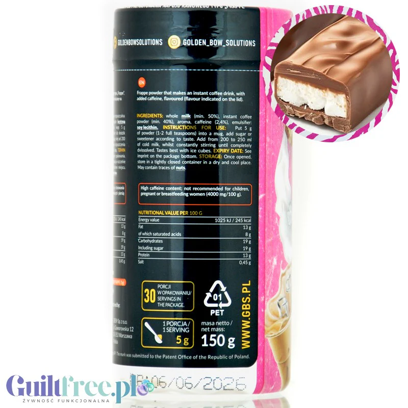 GBS Angel's Touch Frappe Mortal - Smak Batonika Mlecznego - kawa rozpuszczalna o podwyższonej zawartości kofeiny - Image 3