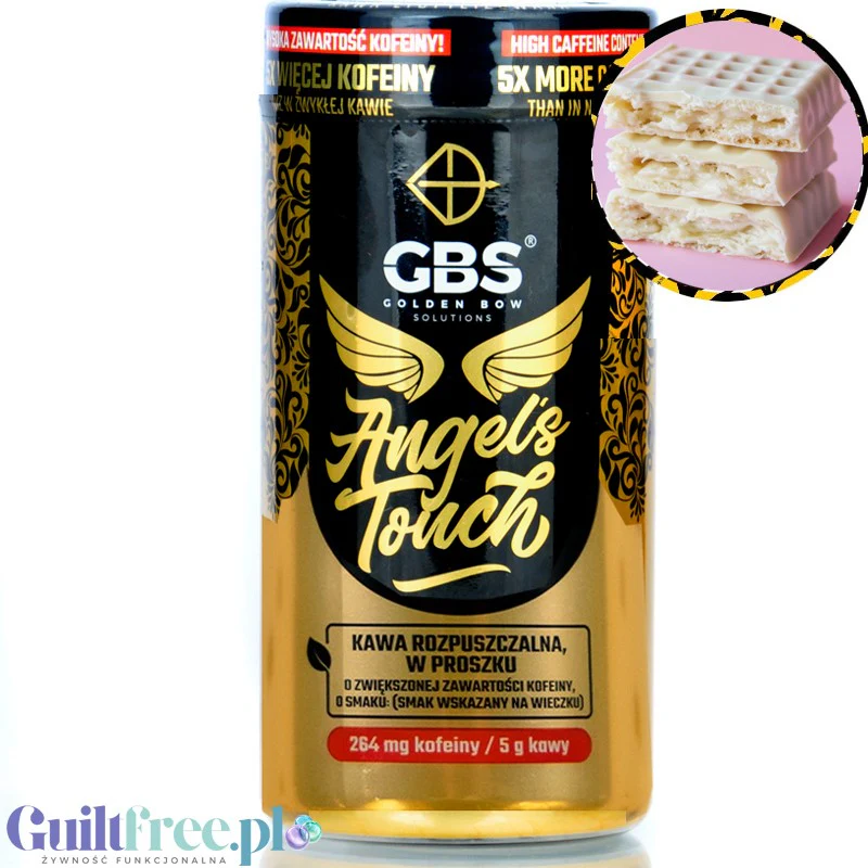 GBS Angel's Touch kawa rozpuszczalna o podwyższonej zawartości kofeiny,  Wafelek w Białej Czekoladzie