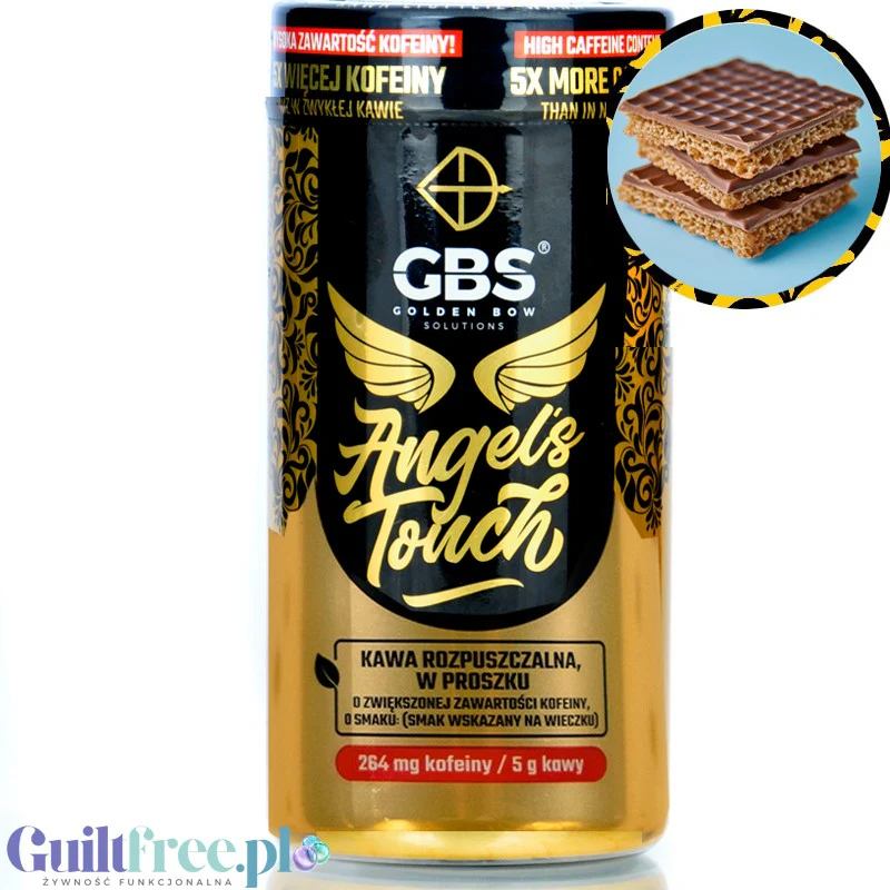 GBS Angel's Touch kawa rozpuszczalna o podwyższonej zawartości kofeiny, Wafelek w Mlecznej Czekoladzie