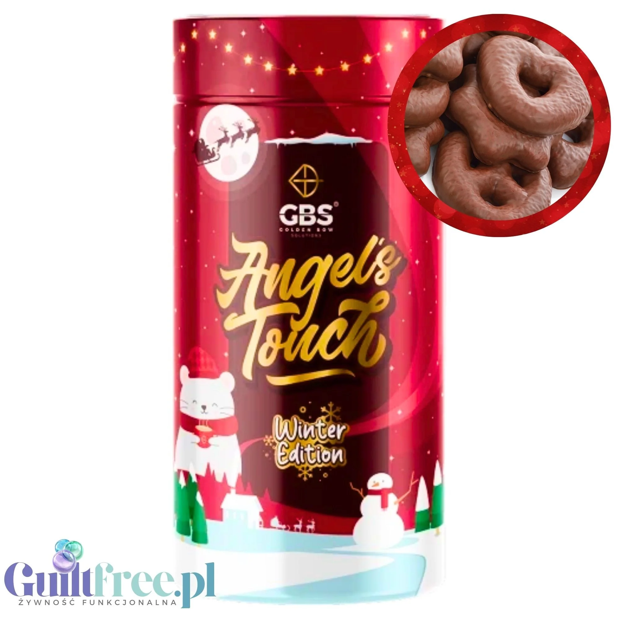 GBS Angel's Touch, Pierniczki W Czekoladzie 100g - smakowa kawa rozpuszczalna o podwyższonej zawartości kofeiny bez cukru