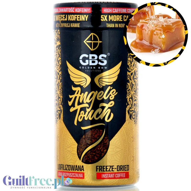 GBS Angel's Touch Solony Karmel 90g - kawa liofilizowana rozpuszczalna o podwyższonej zawartości kofeiny