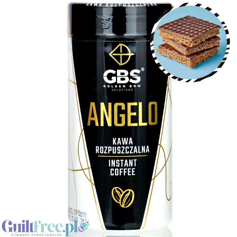 GBS Angelo Wafel w Mlecznej Czekoladzie - smakowa kawa rozpuszczalna 60mg kofeiny bez cukru i słodzików