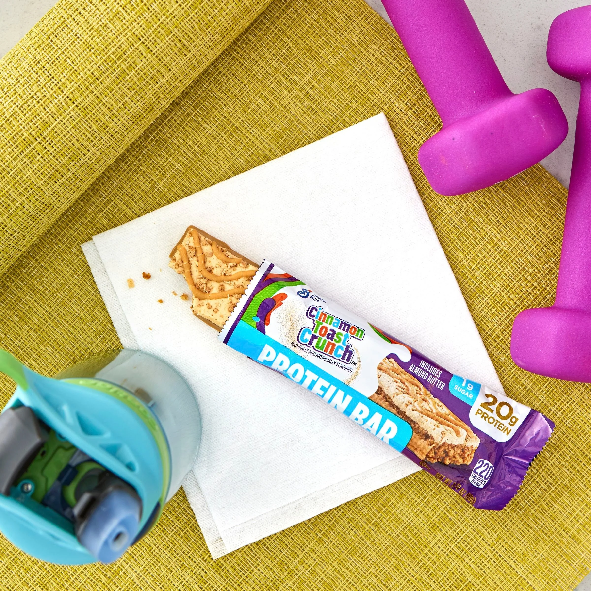 General Mills Snack Bar Cinnamon Toast - baton proteinowy bez cukru z płatkami i masłem migdałowym 20g białka - Image 4