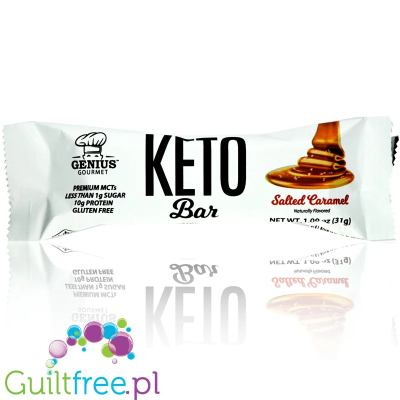 Genius Gourmet Keto Salted Caramel - ketogeniczny baton z MCT 170kcal - Image 2