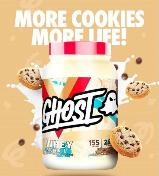 Ghost 100% Whey Ahoy! Chocolate Chip Cookie - odżywka białkowa z WPI, WPH i kompleksem enzymów - Image 2
