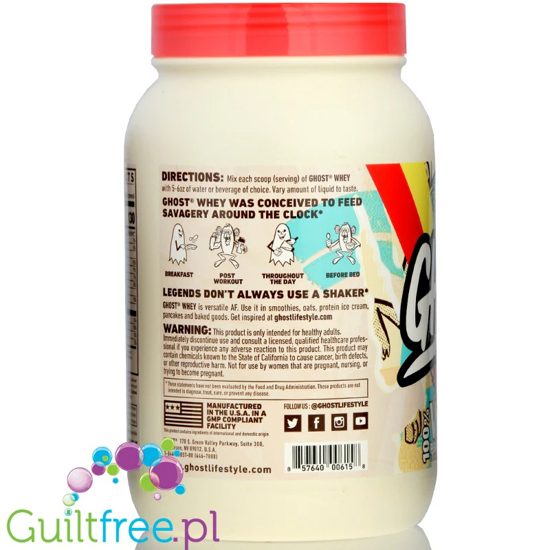 Ghost 100% Whey Cereal Milk - odżywka białkowa z WPI, WPH i kompleksem enzymów - Image 2