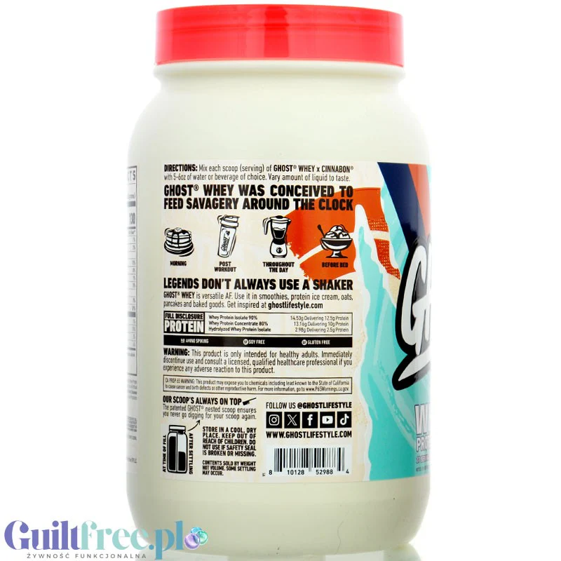 Ghost 100% Whey Cinnabon Caramel Pecan - edycja limitowana, odżywka białkowa z WPI, WPH i kompleksem enzymów - Image 3