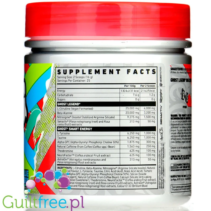 Ghost® Legend V2 Int 25 Serving Blue Raspberry 400g - Image 2