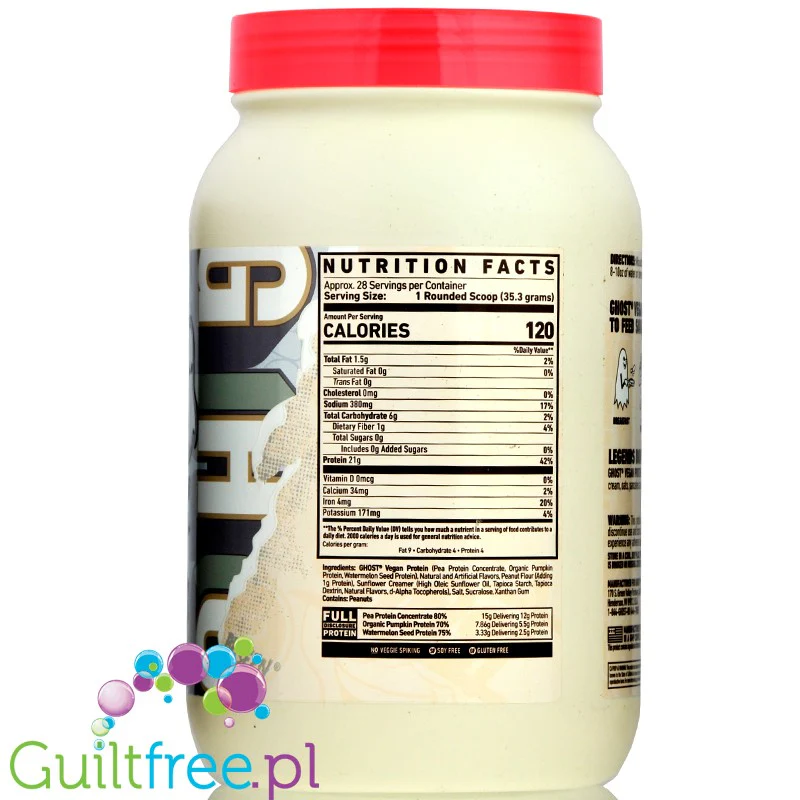 Ghost Vegan Protein Peanut Butter Cereal Milk - wegańska odżywka białkowa bez soi i glutenu - Image 2