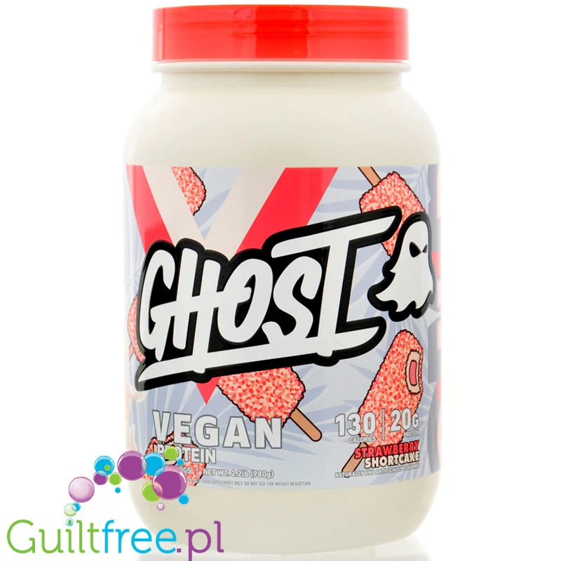 Ghost Vegan Protein Strawberry Shortcake - wegańska odżywka białkowa bez soi i glutenu, smak Ciasto Truskawkowe