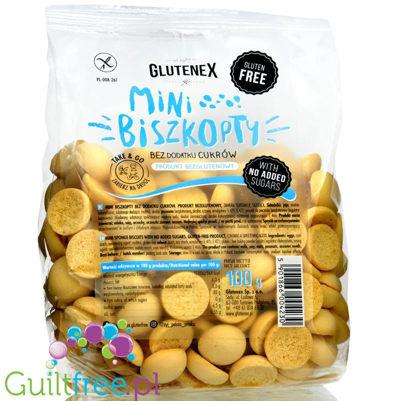 Glutenex bezglutenowe mini biszkopty bez dodatku cukru - Image 2