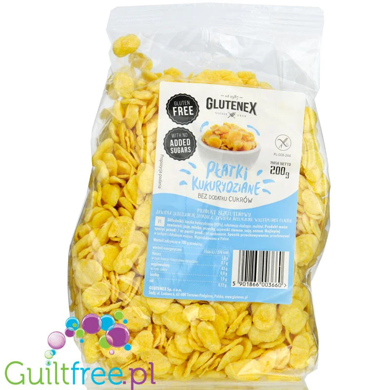 Glutenex bezglutenowe płatki kukurydziane bez dodatku cukru