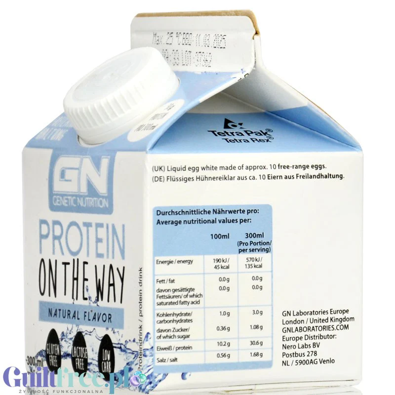 GN Labs Protein On The Way, Natural - 30g białka w 135kcal, pasteryzowane białka jaj do omletów - Image 3