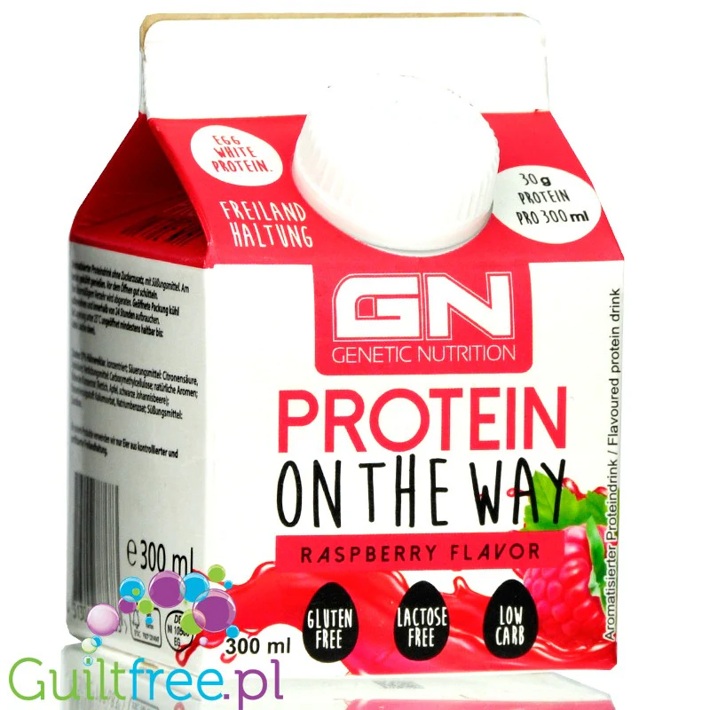 GN Labs Protein On The Way, Raspberry - 30g białka w 140kcal, bezlaktozowy szejk białkow na bazie białek jaj
