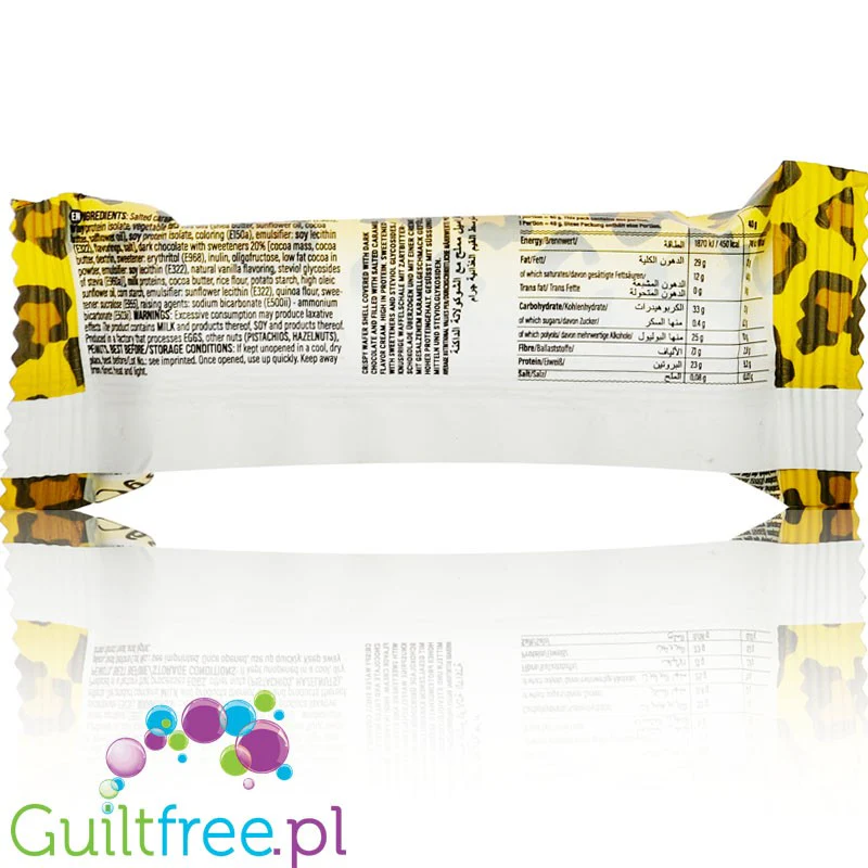 Go Fitness Ono Bar Brownie Caramel - bezglutenowy wafelek a la Bueno w czekoladzie z kremem karmelowym, 10g białka - Image 3