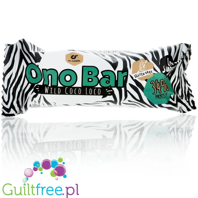 Go Fitness Ono Bar Wild Coco Loco - bezglutenowy wafelek a la Bueno w czekoladzie z proteinowym kremem kokosowym
