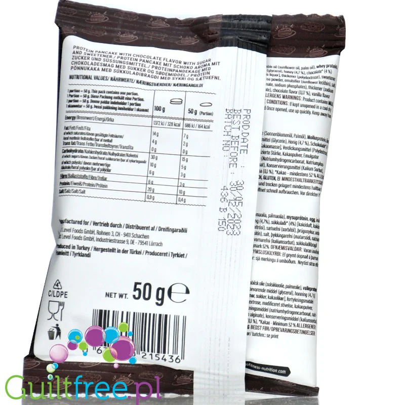 Go Fitness Protein Chocolate Pancake - naleśnik białkowy z masą czekoladową 164kcal - Image 2
