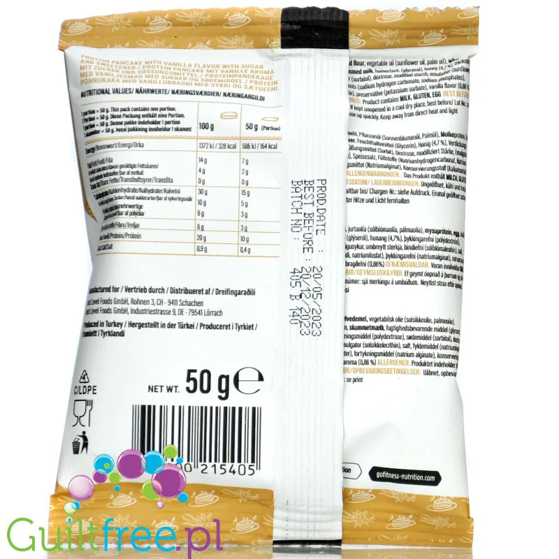 Go Fitness Protein Vanilla Pancake - naleśnik proteinowy z masą waniliową, 161kcal & 10g białka - Image 2