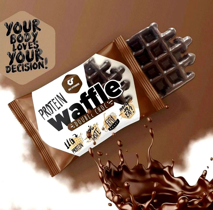 Go Fitness Protein Waffle Double Choc - czekoladowy gofr proteinowy 12g białka & 214kcal - Image 2