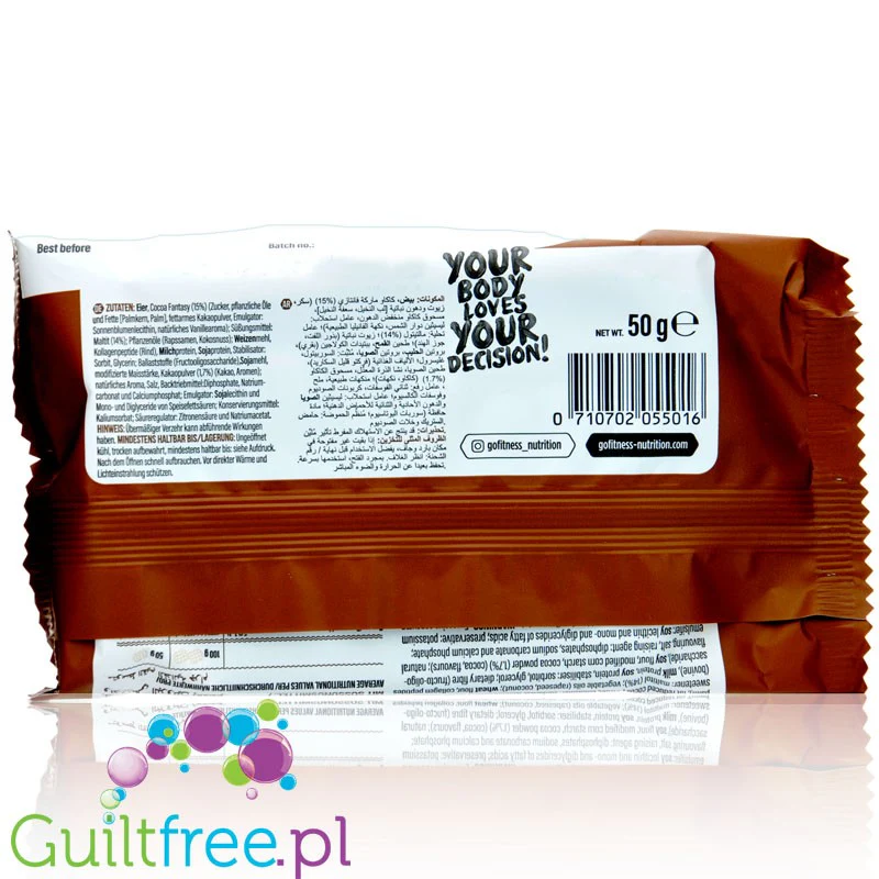 Go Fitness Protein Waffle Double Choc - czekoladowy gofr proteinowy 12g białka & 214kcal - Image 3