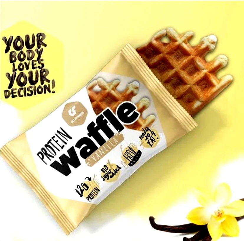 Go Fitness Protein Waffle Vanilla - waniliowy gofr proteinowy 12g białka & 205kcal - Image 2