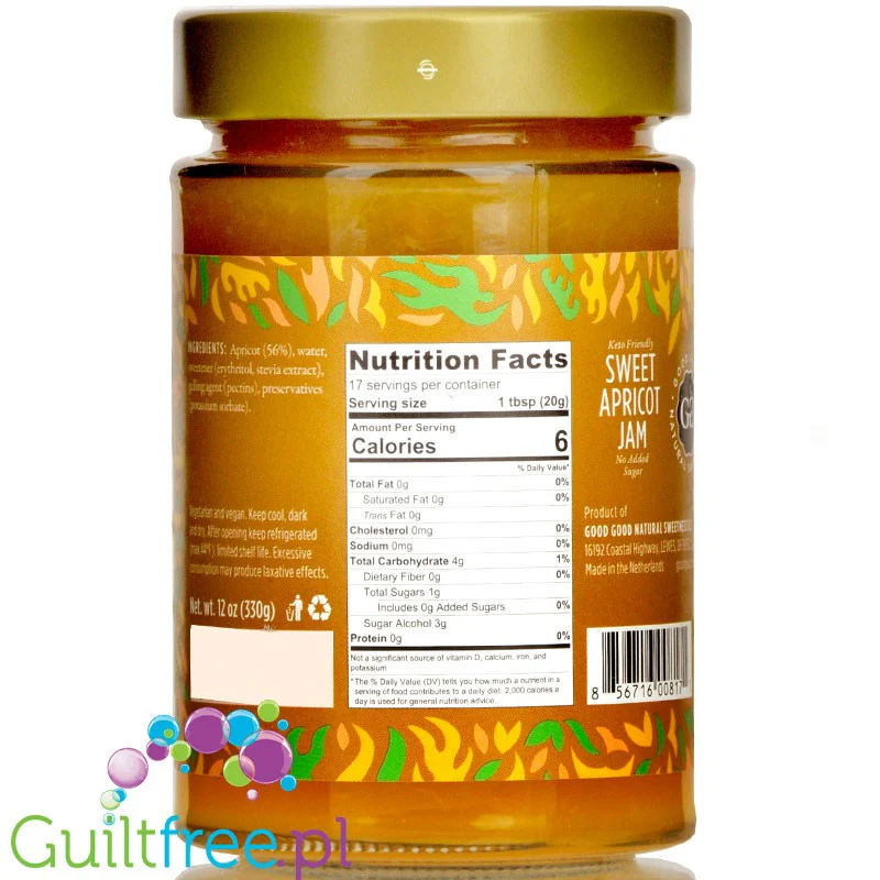 Good Good Keto Apricot - dżem morelowy bez cukru, 30kcal - Image 3
